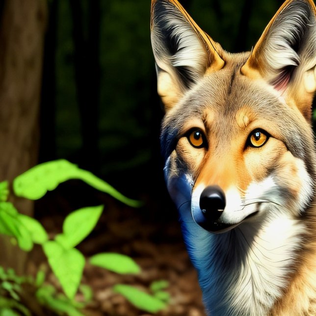 "1996" Cayote in the forest canvas art  (Creator Uploaded)