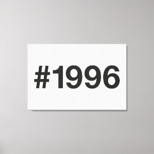 1996 Hashtag 29 Birthday Anniversary Canvas Print
