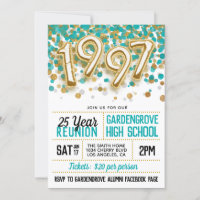 1997 High School College Reunion Invitation