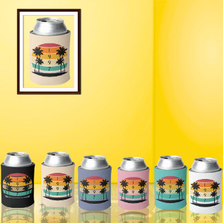 1997 Retro Stripe Sunset Vintage 30th Birthday Can Cooler