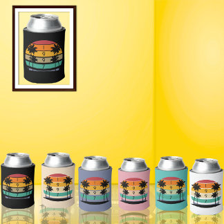 1997 Retro Stripe Sunset Vintage 30th Birthday Can Cooler
