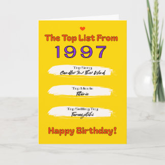 1997 Top List Birthday Card