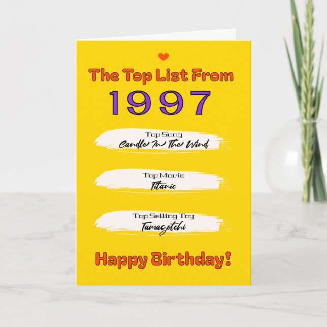 1997 Top List Birthday Card (Front)