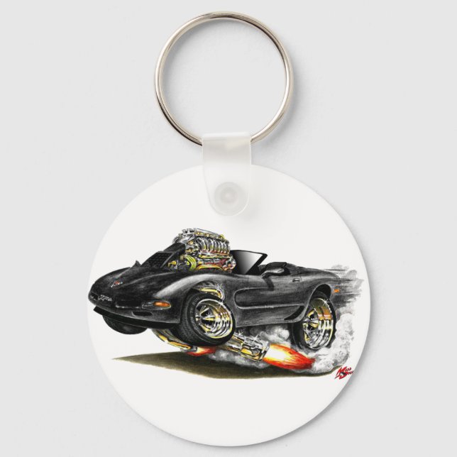1998-2004 Corvette Black Convertible Keychain (Front)