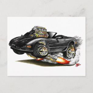 1998-2004 Corvette Black Convertible Postcard