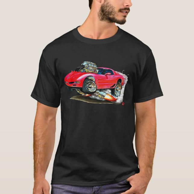 1998-2004 Corvette Red Car T-Shirt (Front)