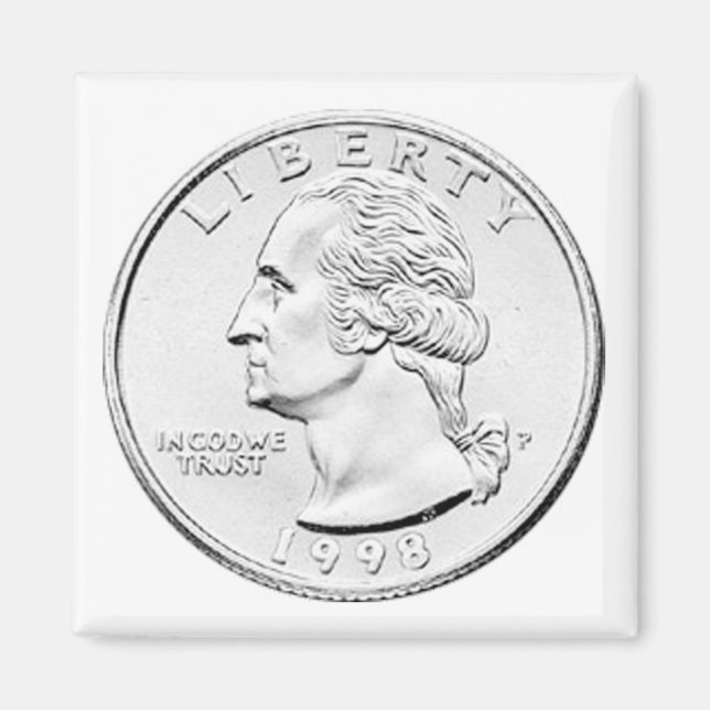 1998  Ben Franklin Quarter Dollar  products Magnet (Front)