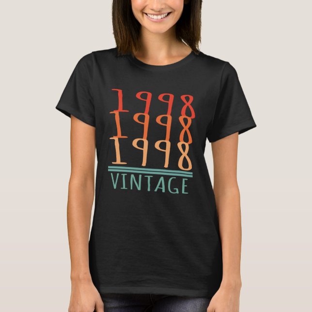 1998 Vintage Anniversary Matching Couple T-Shirt (Front)