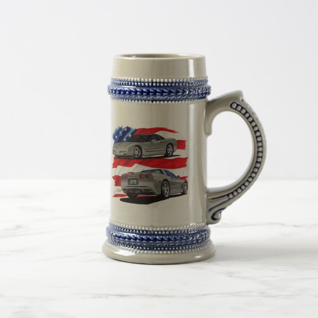 1999-04 Corvette Grey Car Beer Stein (Right)