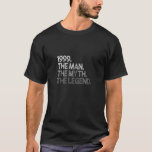 1999 21st Birthday 21 The Man Myth Legend Twenty F T-Shirt<br><div class="desc">1999 21st Birthday 21 The Man Myth Legend Twenty First Zip.</div>