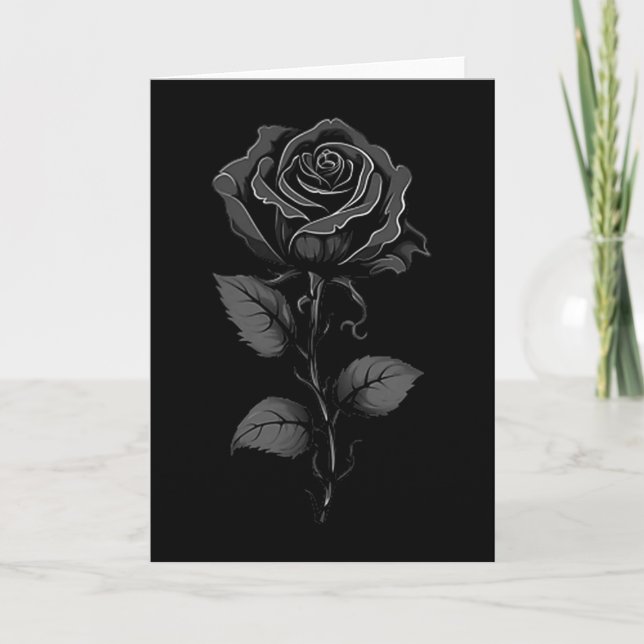 199 Flowers Black Rose Graphic , Small  Card (Front)