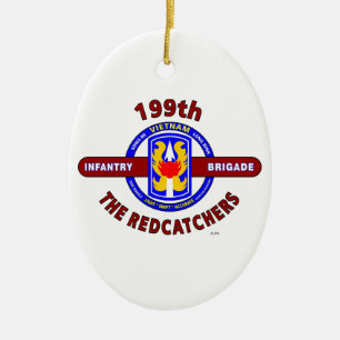 199TH INFANTRY BRIGADE " THE REDCATCHERS"VIETNAM CERAMIC ORNAMENT
