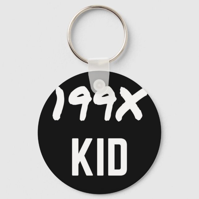 199X Ninety's Generation X Illustration Design Keychain (Front)