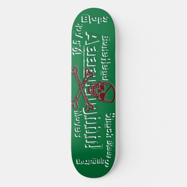 19.5 Ack Blops-BoneHead!-Shack Bleep Squadron Skateboard (Front)