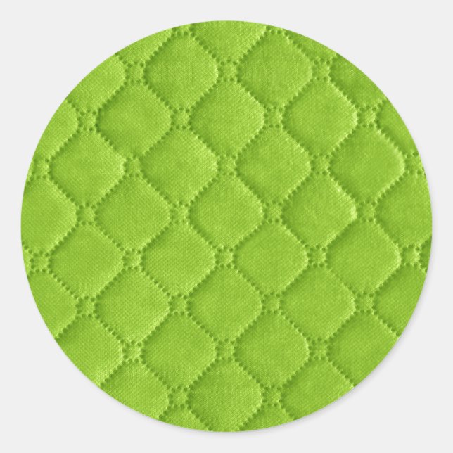 19 Colour Choices Quilted Texture Classic Round Sticker (Front)