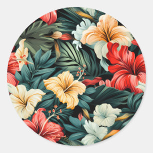 #19 Floral Pattern Classic Round Sticker