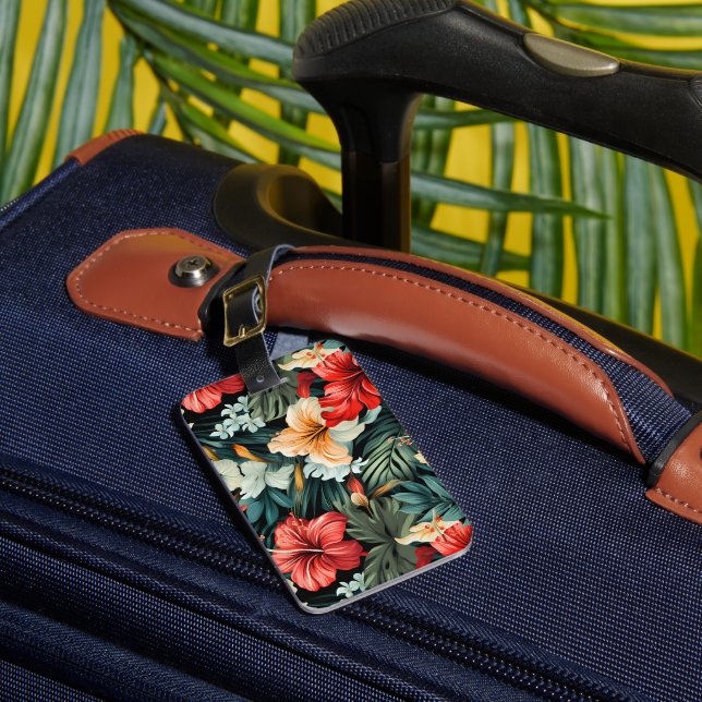 #19 Floral Pattern Luggage Tag (Front Insitu 1)