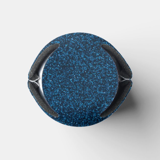 19 Navy Blue Glitter Print Glimmer Sparkles Can Cooler (Bottom)