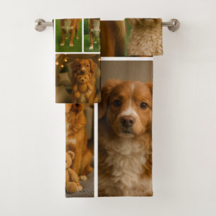 19 photo collage personalized custom bath towel set