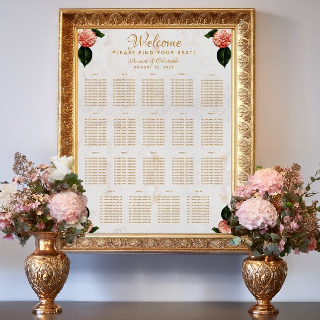 19 Tableau Sièges Mariage Marbre Camellia (Créateur téléchargé)