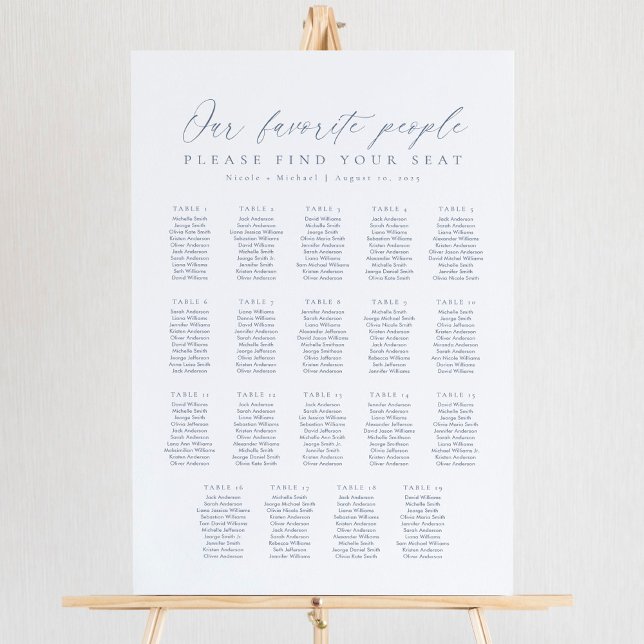 19 Tables Our Favourite People Seating Chart (Creator Uploaded)