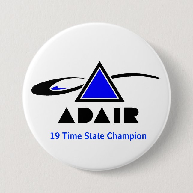 19 Time State Champion 3 Inch Round Button (Front)