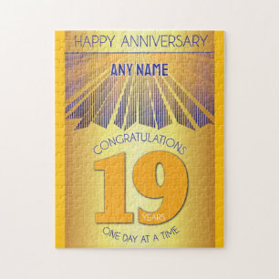 19 Year   AA 12 Step Anniversary Personalized Jigsaw Puzzle