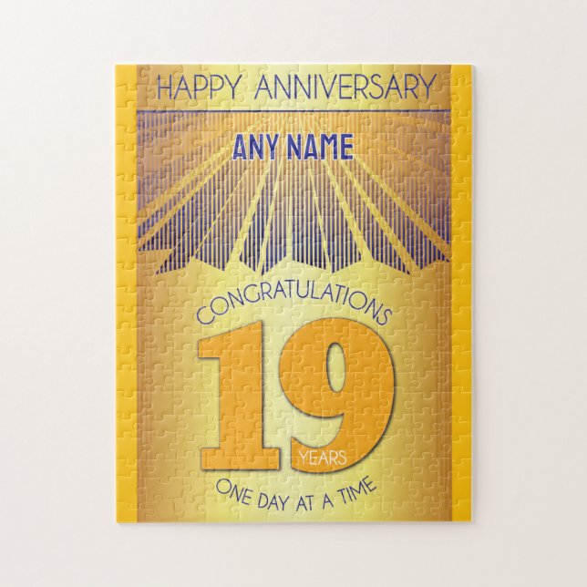 19 Year | AA 12 Step Anniversary Personalized Jigsaw Puzzle (Vertical)