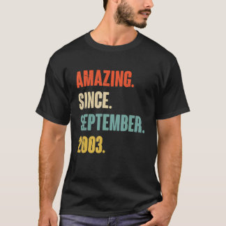 19 Year Old 19th Birthday  Amazing Since September T-Shirt