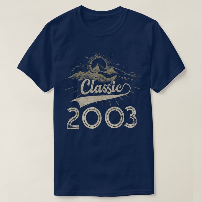 19 Year Old 2003 Classical 19 Birthday Gifts Vinta T-Shirt (Design Front)
