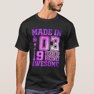 19 Year Old Girl For 19th Birthday Girl Born In 2 T-Shirt