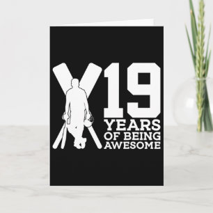 19 Years Of Being Awesome Cricket 19th Birthday Card