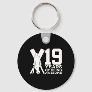 19 Years Of Being Awesome Cricket 19th Birthday  Keychain