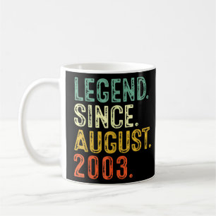 19 Years Old  Legend Since August 2003 18th Birthd Coffee Mug