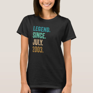 19 Years Old Legend Since July 2003 19th Birthday T-Shirt
