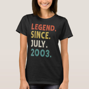 19 Years Old Legend Since July 2003 19th Birthday T-Shirt