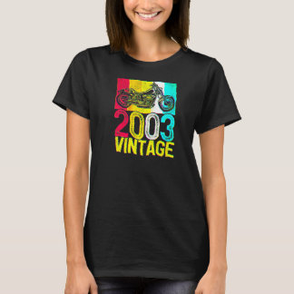 19 Years Old Retro Motorcycle Vintage 2003 19th Bi T-Shirt