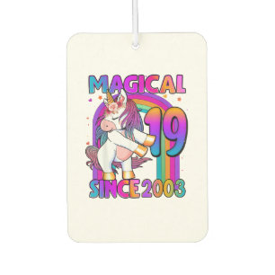 19 Years Old Unicorn Flossing 19th Birthday Girl U Air Freshener