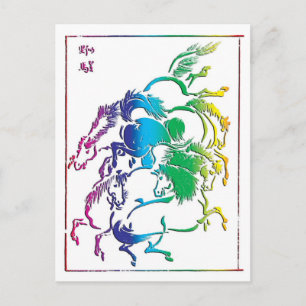 19a   Group of Horses Postcard