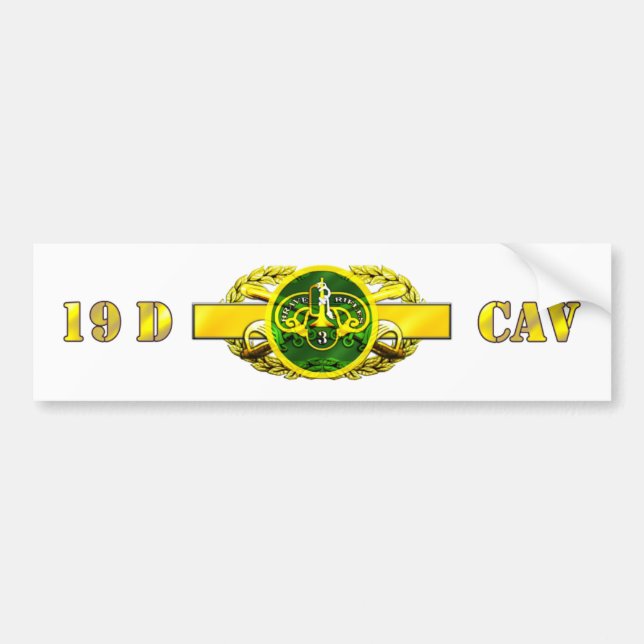 19D 3rd Armoured Calvary Regiment Bumper Sticker (Front)