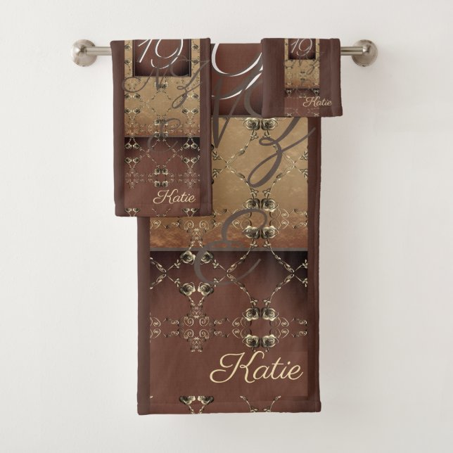 19e anniversaire Mariage bronze foncé Monogramme   (En situation)