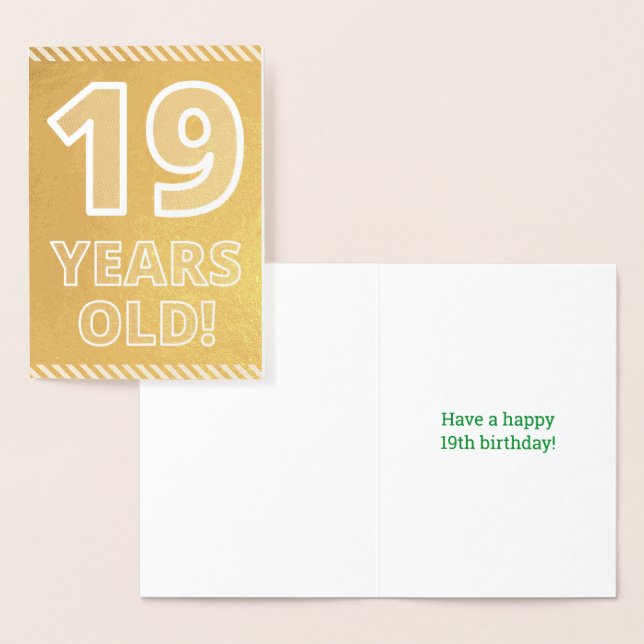 19ème anniversaire : Grave "19 ans !" Carte Gold F (Affichage)
