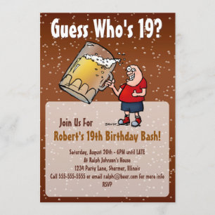 19ème invitation drôle de fête d'anniversaire avec
