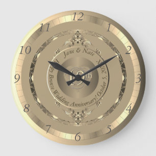 19th & 8th Bronze Anniversary Wall Clock