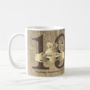 19th Anniversary Bronzy Claddagh Ring   Flask Coffee Mug