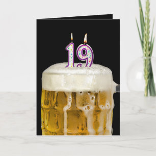 19th Birthday Beer on black Card
