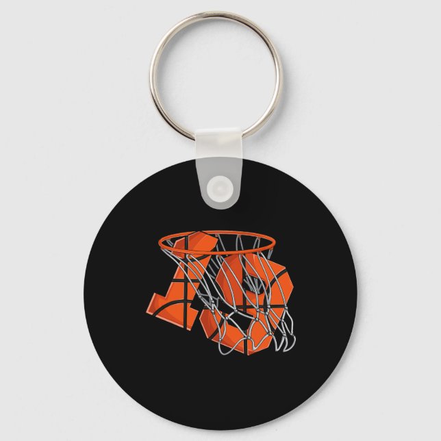 19th Birthday Bysketbyll Men  Keychain (Front)