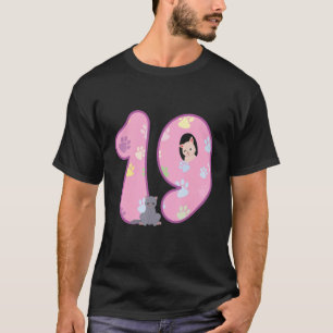 19th Birthday Cat  Cat Birthday Party Paws Birthda T-Shirt