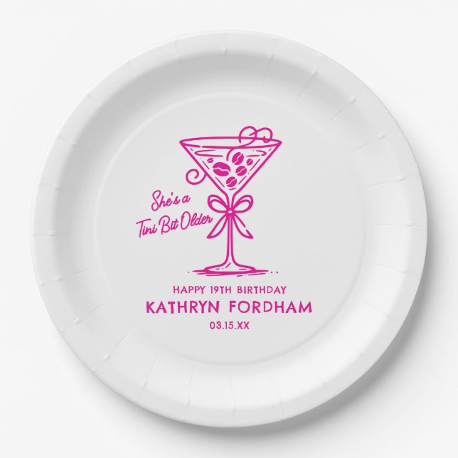 19th Birthday Custom Paper Plate Espresso Martini (Front)