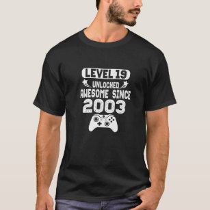 19Th Birthday Gamer Gift Boys Level 19 Unlocked Aw T-Shirt